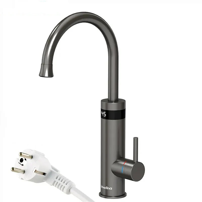 Robinet évier cuisine mitigeur affichage numérique thermostatique - Argenté