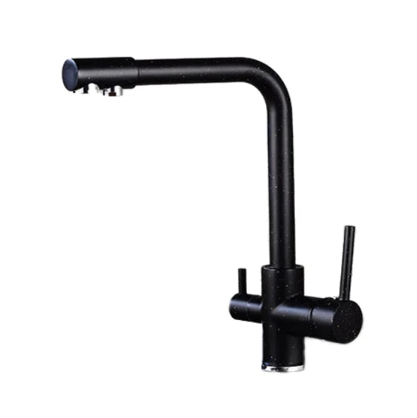 Robinet cuisine évier purificateur d’eau 3 voies - Noir - Laiton