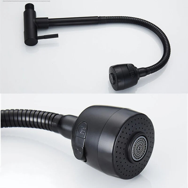 Robinet douchette cuisine évier encastrable - Noir mat