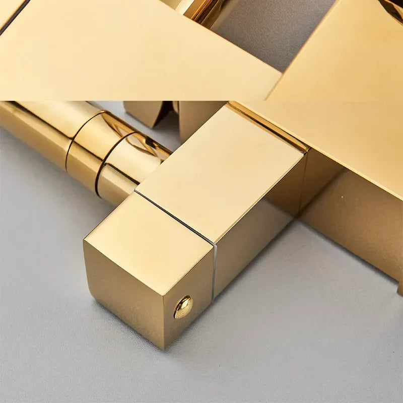 Robinet évier cuisine design mitigeur led flexible douchette pistolet - Doré - Laiton