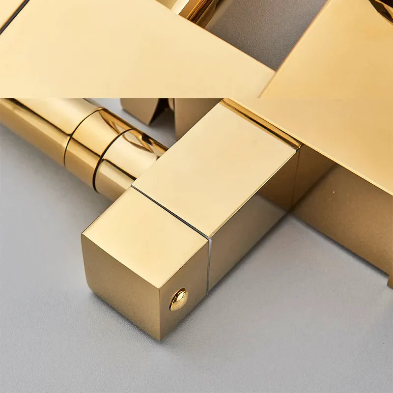 Robinet évier cuisine design mitigeur flexible douchette pistolet - Doré - Laiton