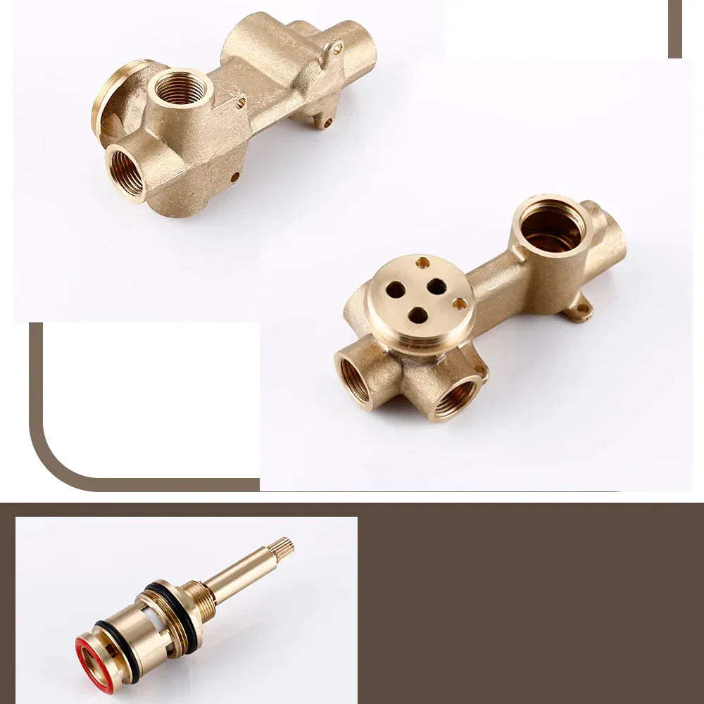 Robinet baignoire salle de bain encastrable mural mitigeur rond douchette - Noir