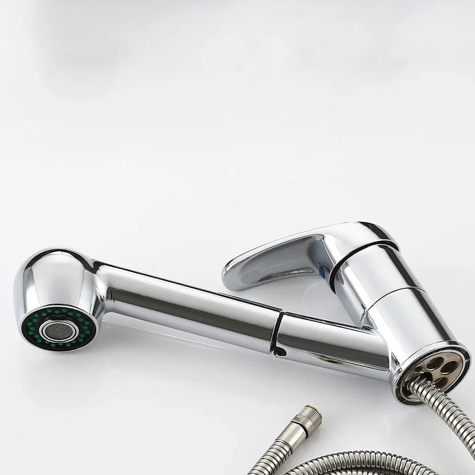 Robinet cuisine évier mitigeur flexible multijet - Argenté - Laiton