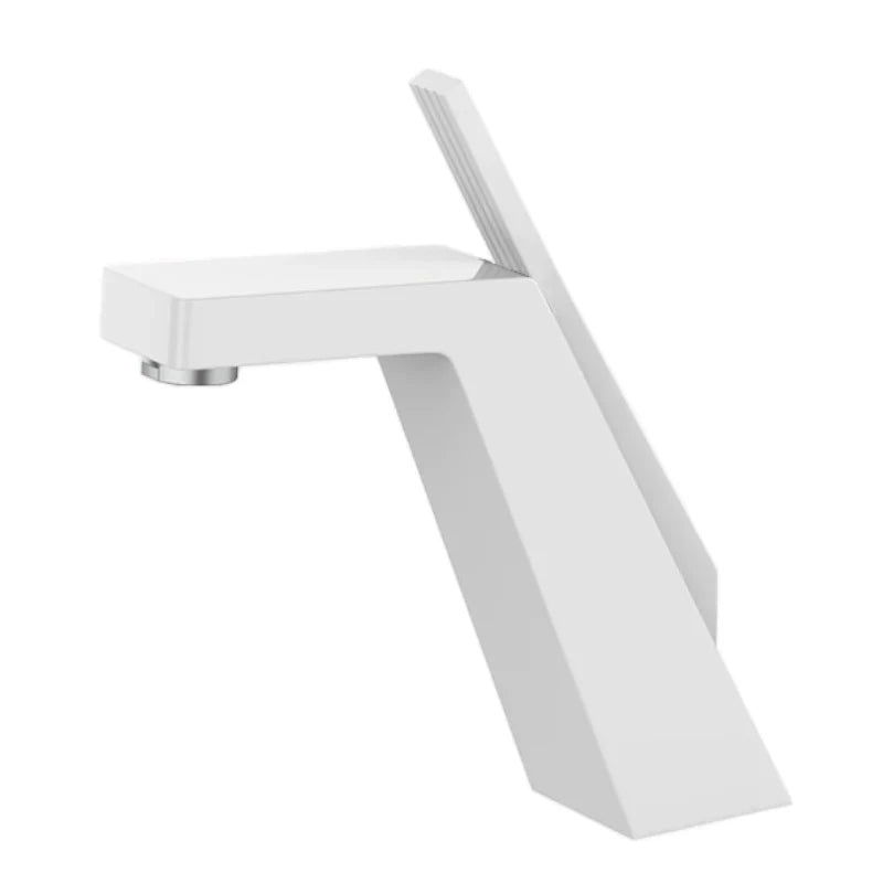 Robinet salle de bain lavabo mitigeur design contemporain - Blanc