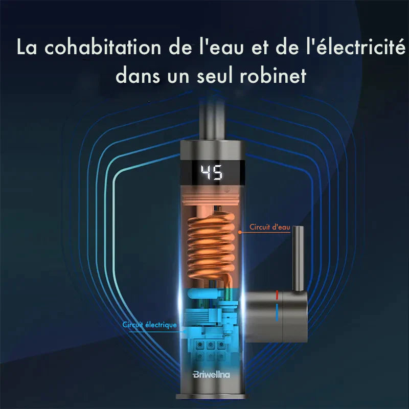 Robinet évier cuisine mitigeur affichage numérique thermostatique - Blanc