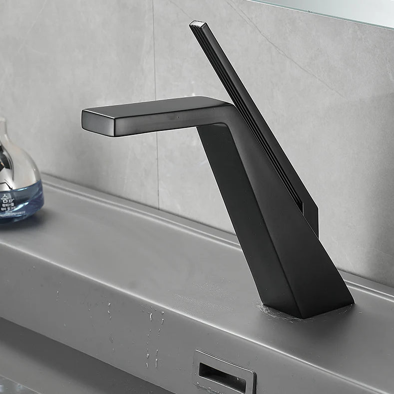 Robinet salle de bain lavabo mitigeur design contemporain - Noir