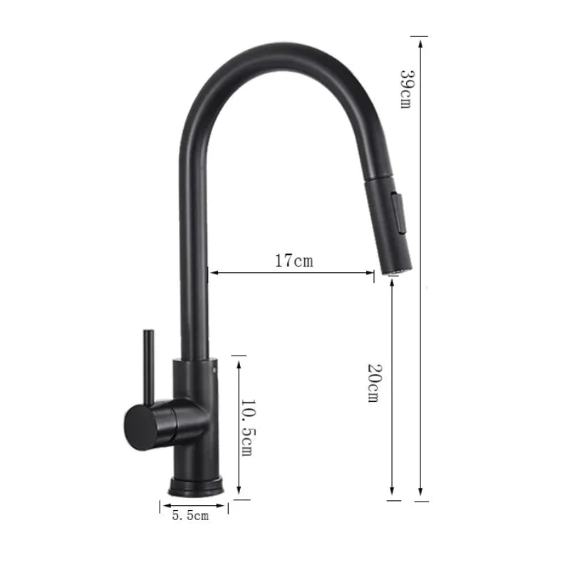 Robinet cuisine évier flexible douchette minimaliste - Argenté - Laiton