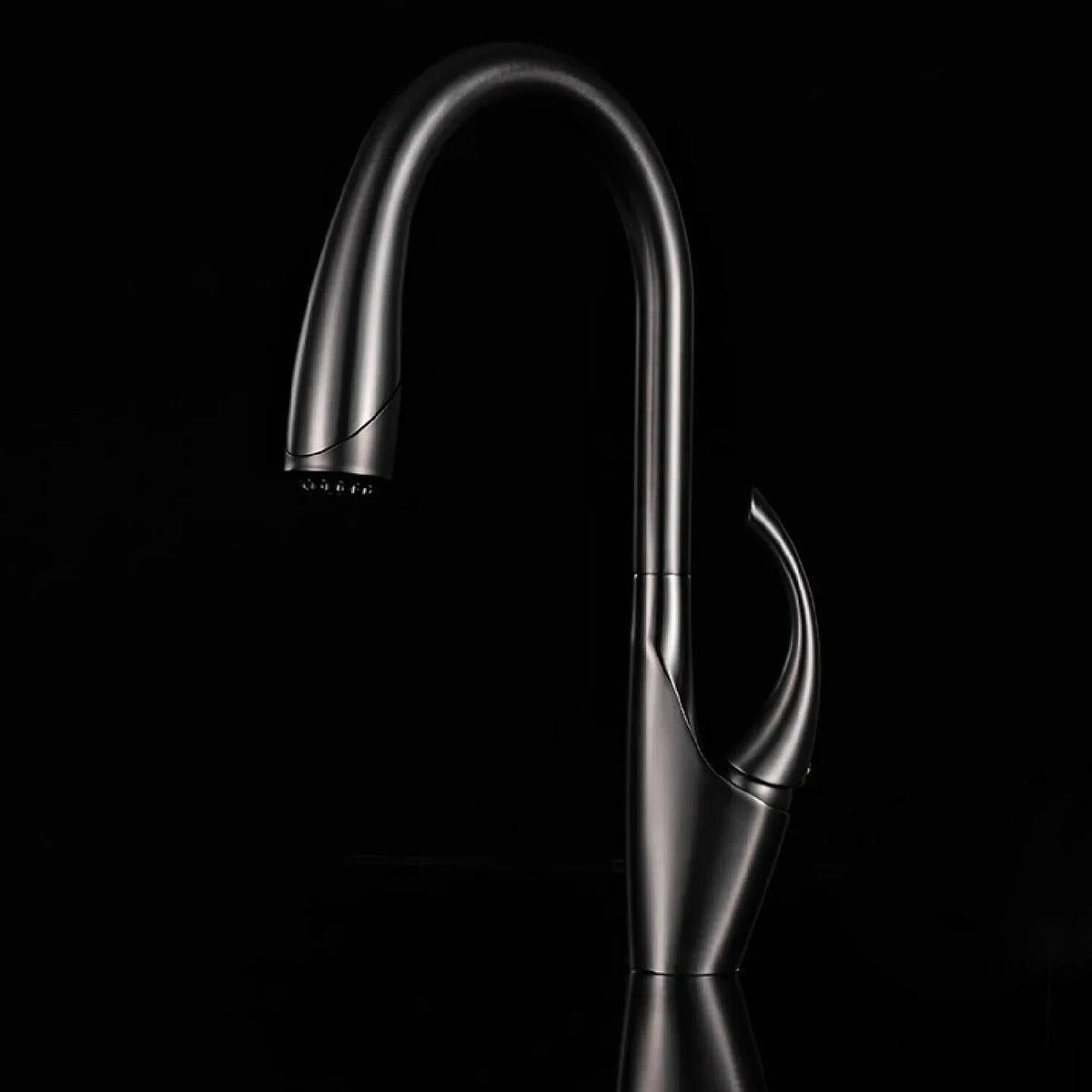 Robinet évier cuisine design moderne flexible douchette - Noir - Laiton
