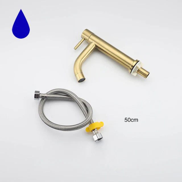 Robinet lavabo salle de bain minimaliste - Doré brossé