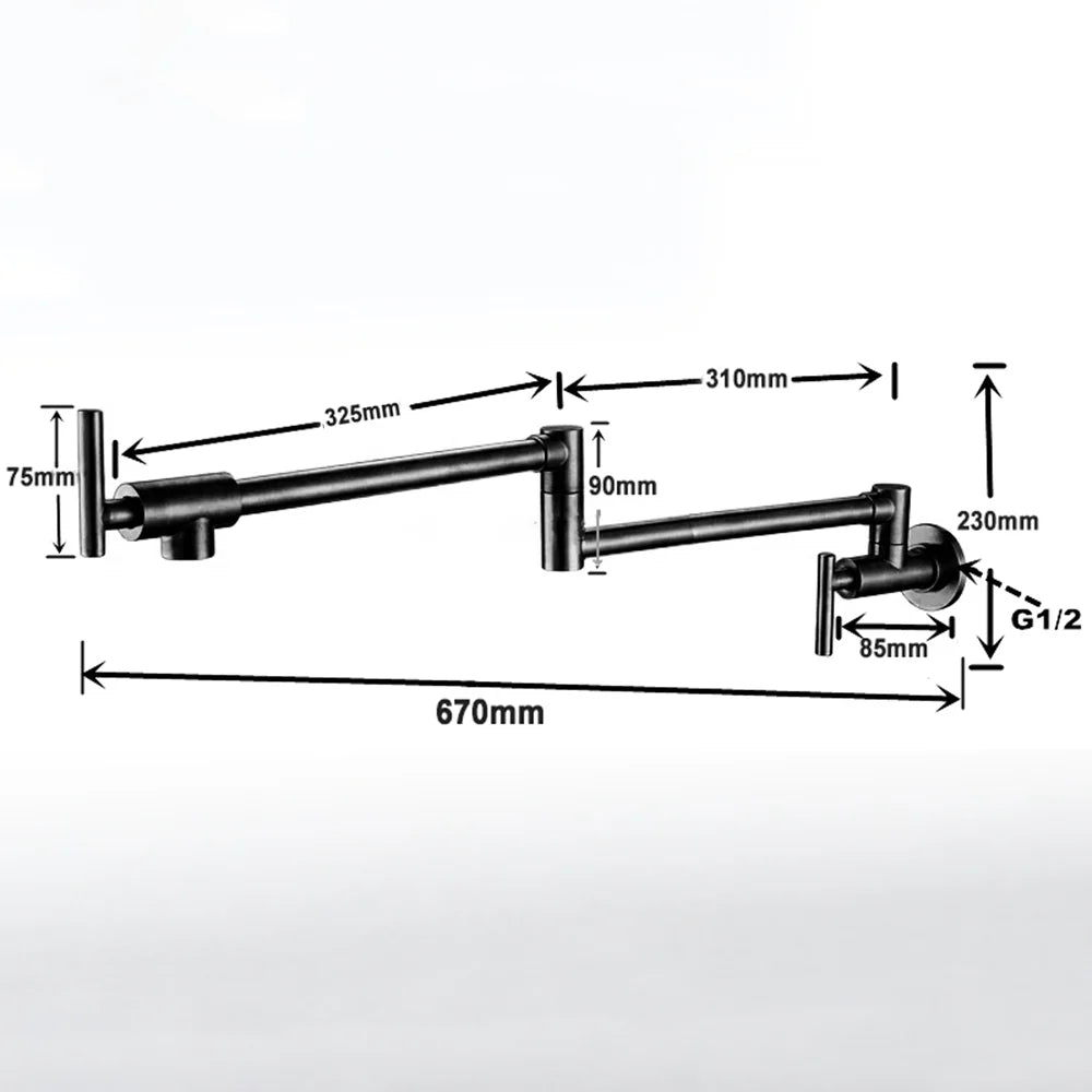 Robinet de cuisine rabattable - Noir mat - Laiton