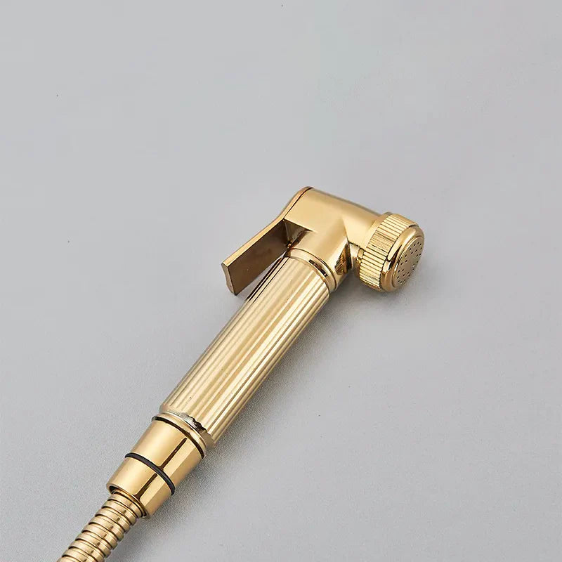 Robinet évier cuisine design mitigeur flexible douchette pistolet - Doré - Laiton