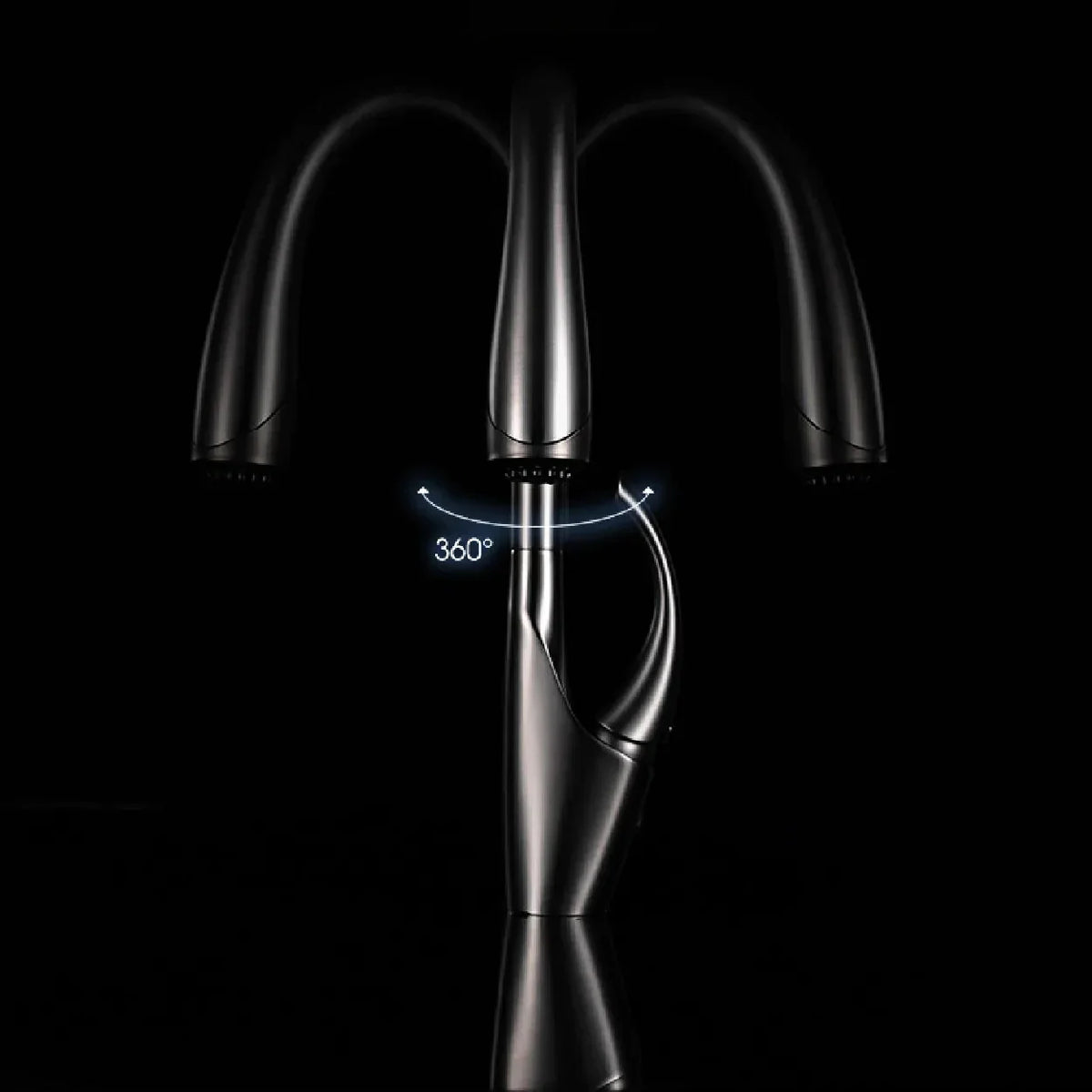 Robinet évier cuisine design moderne flexible douchette - Argenté - Laiton