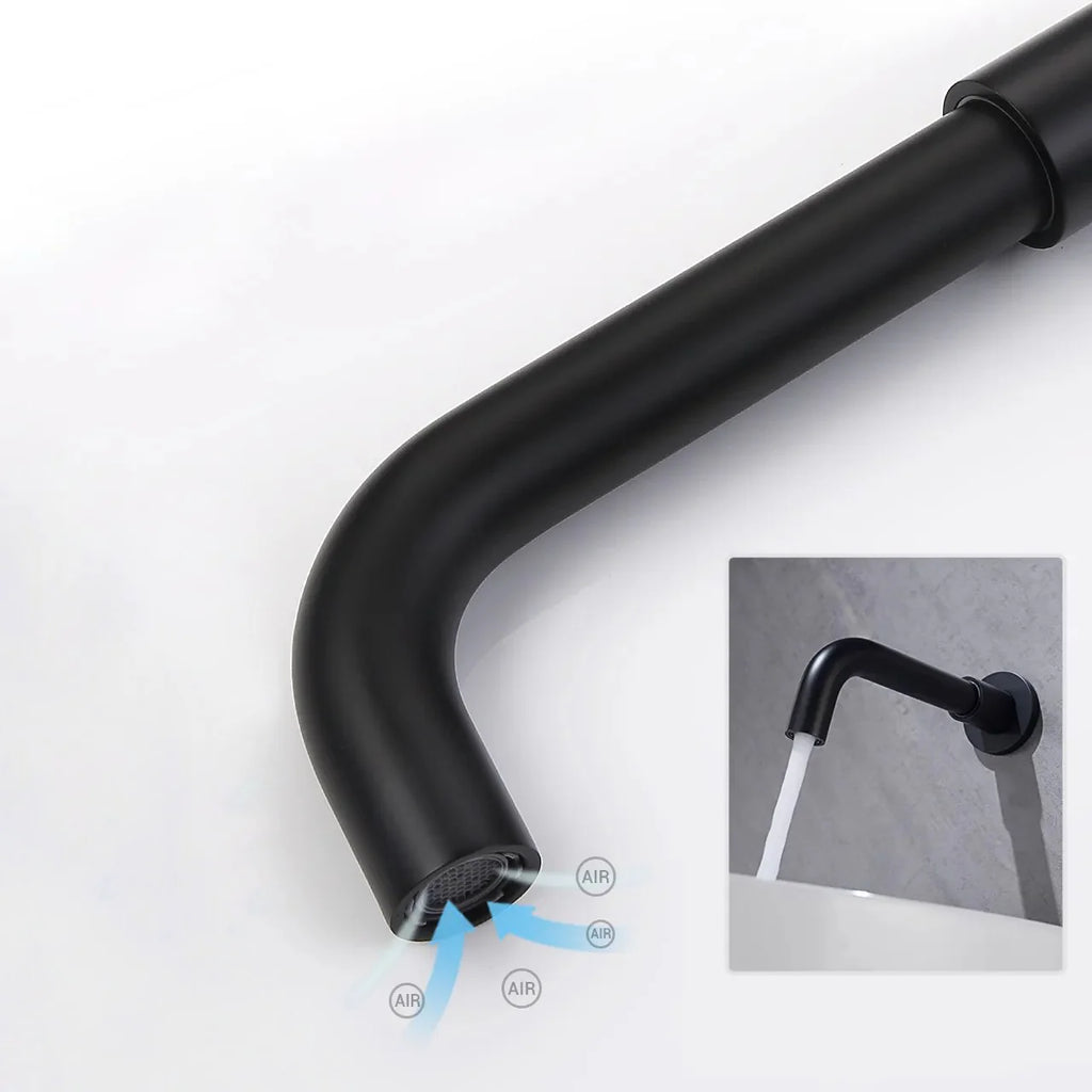 Robinet baignoire salle de bain minimaliste mural encastrable douchette - Noir - Laiton