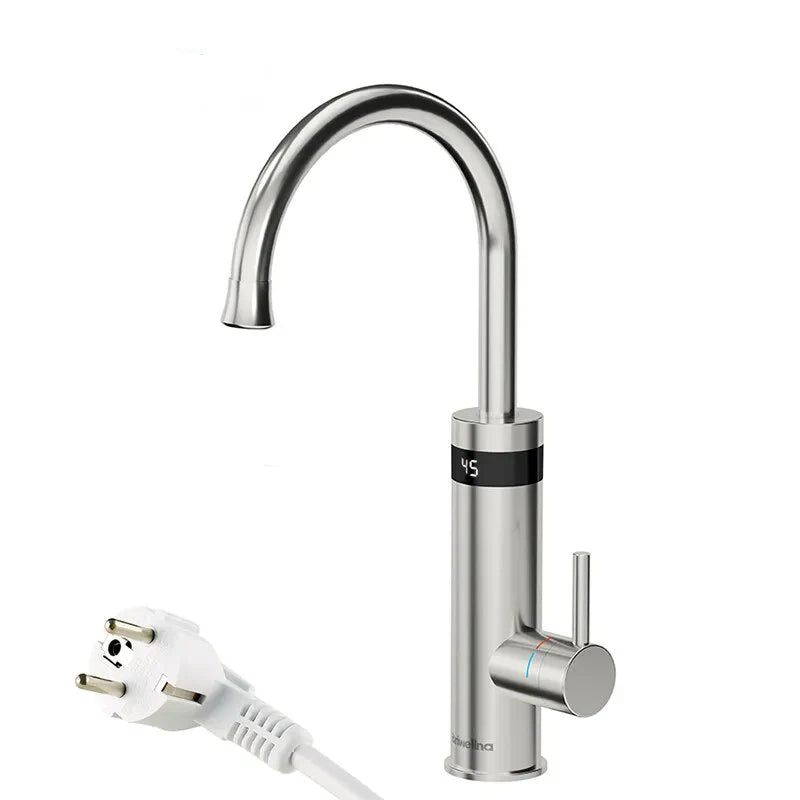 Robinet évier cuisine mitigeur affichage numérique thermostatique - Argenté