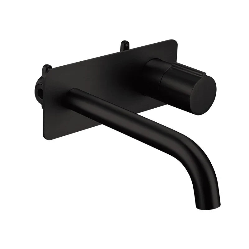 Robinet mural salle de bain encastrable mitigeur - Noir - Laiton