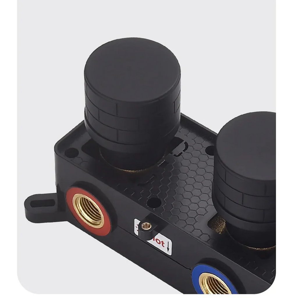 Robinet baignoire salle de bain minimaliste mural encastrable douchette - Noir - Laiton