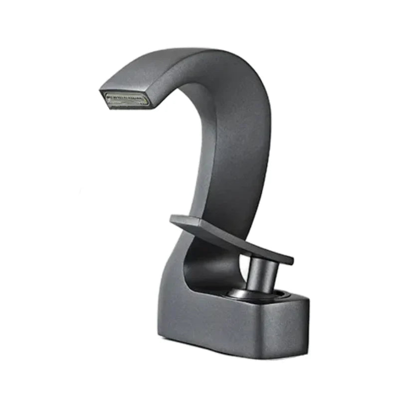 Robinet lavabo salle de bain cygne design - Argenté