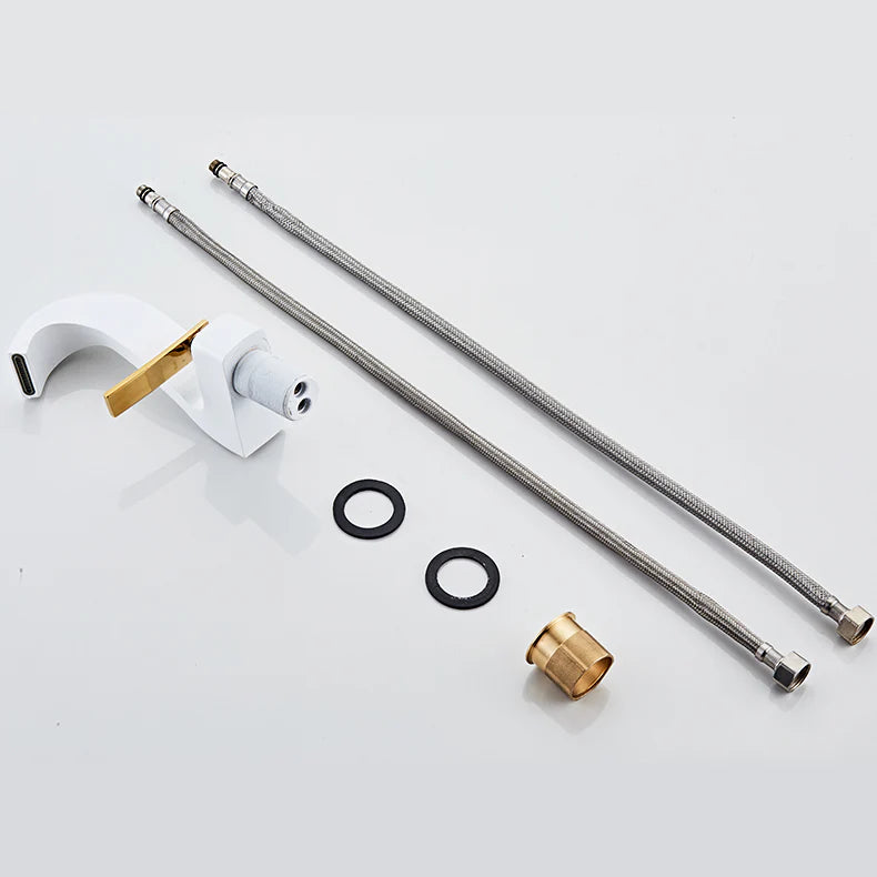 Robinet lavabo salle de bain cygne design - Blanc