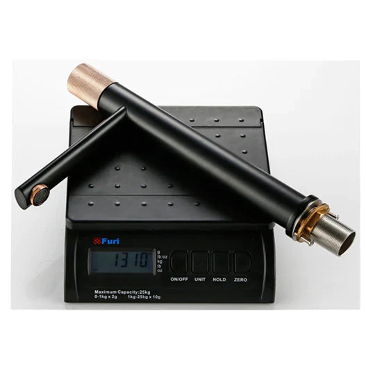 Robinet lavabo salle de bain poignée ronde travaillée - Noir / Doré rose - Laiton