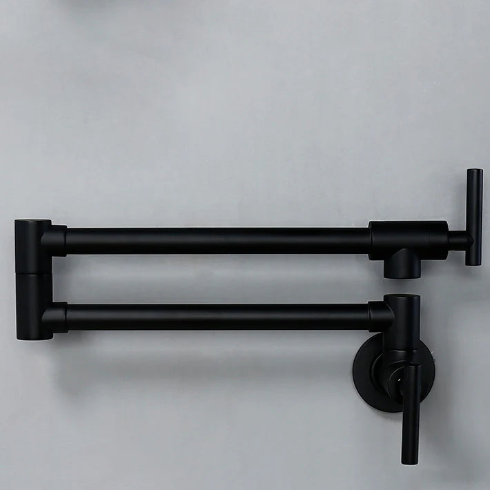 Robinet de cuisine rabattable - Noir mat - Laiton