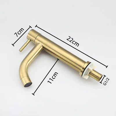 Robinet lavabo salle de bain minimaliste - Doré brossé