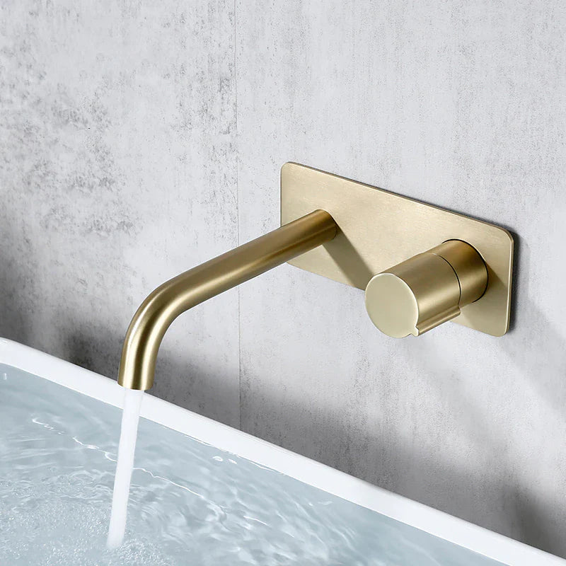 Robinet mural salle de bain encastrable mitigeur - Doré - Laiton