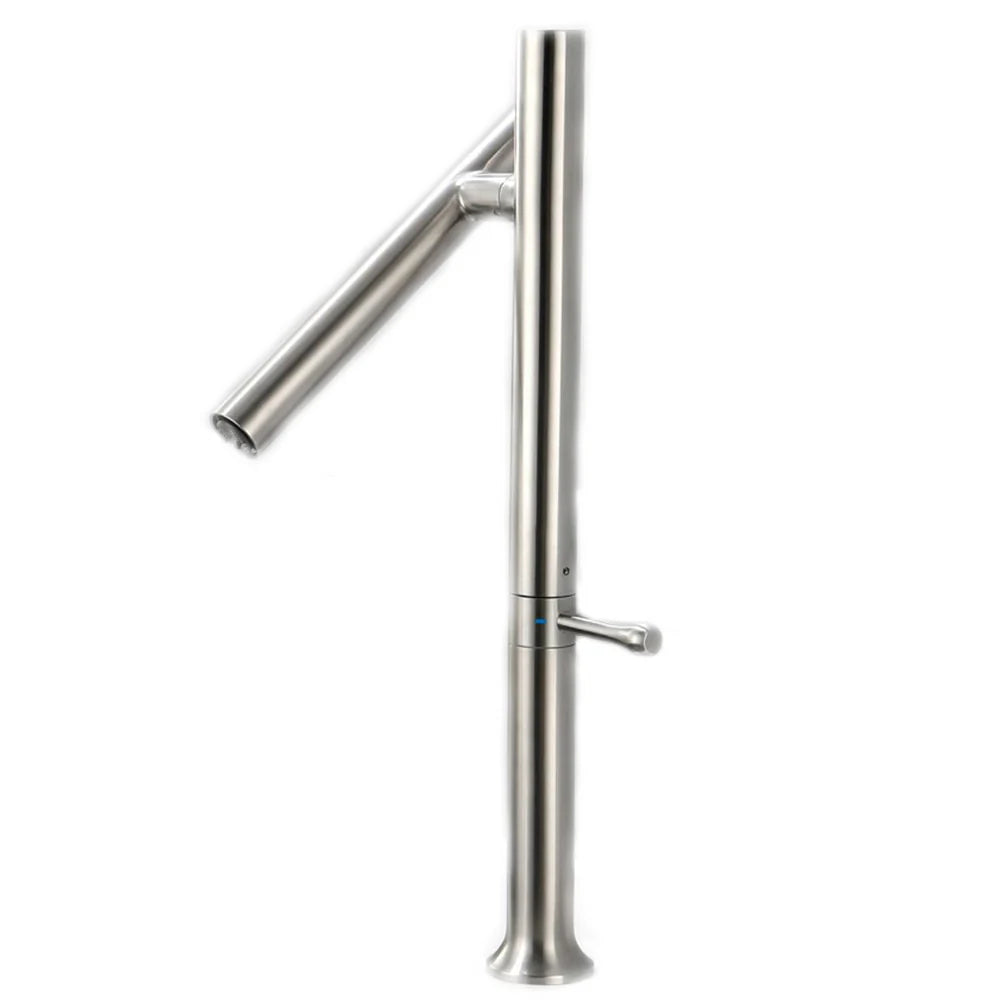 Robinet cuisine évier design fin style bambou - Argenté