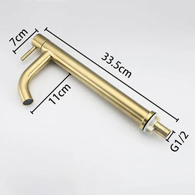 Robinet lavabo salle de bain minimaliste - Doré brossé