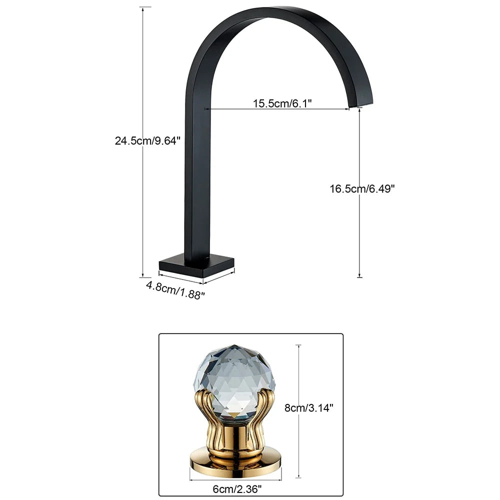 Robinet salle de bain lavabo poignées déportées chics - Doré - Laiton