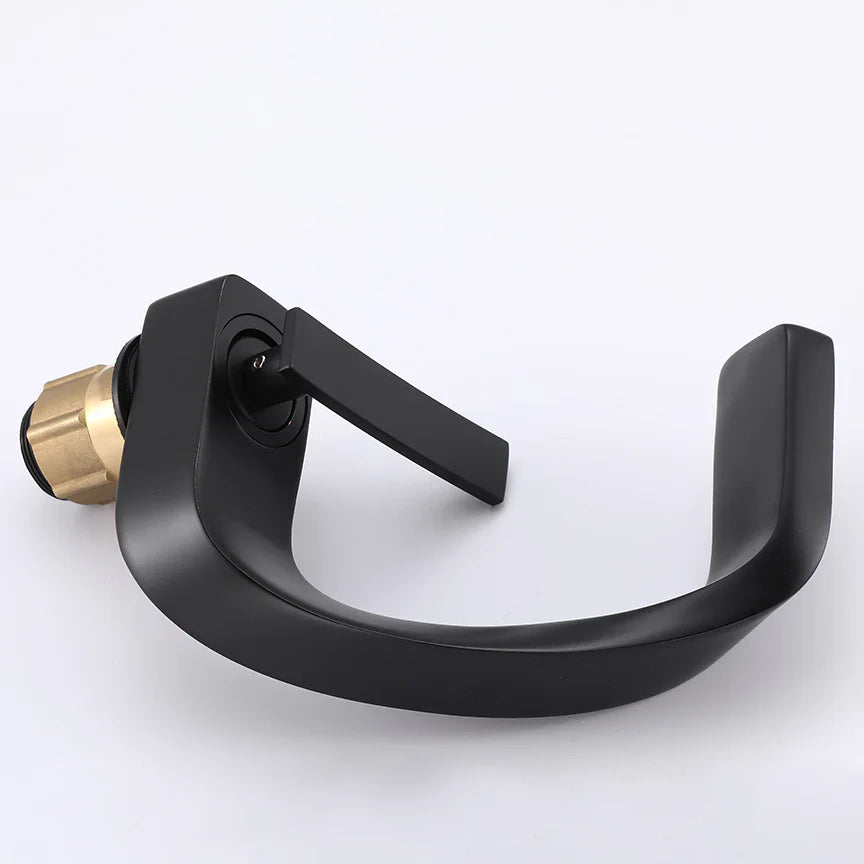 Robinet design incurvé cascade - Noir mat - Laiton