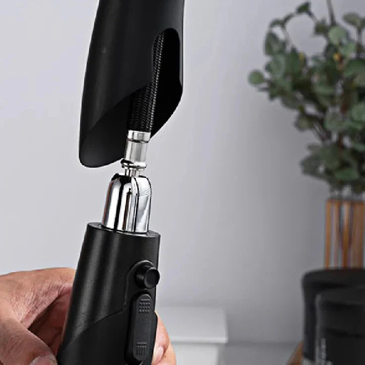 Robinet évier cuisine design moderne flexible douchette - Noir - Laiton