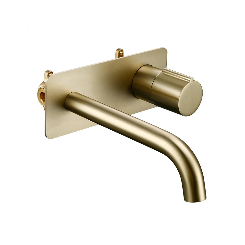 Robinet mural salle de bain encastrable mitigeur - Doré - Laiton