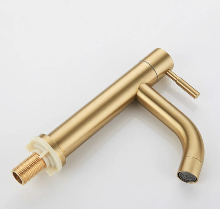 Robinet lavabo salle de bain minimaliste - Doré brossé