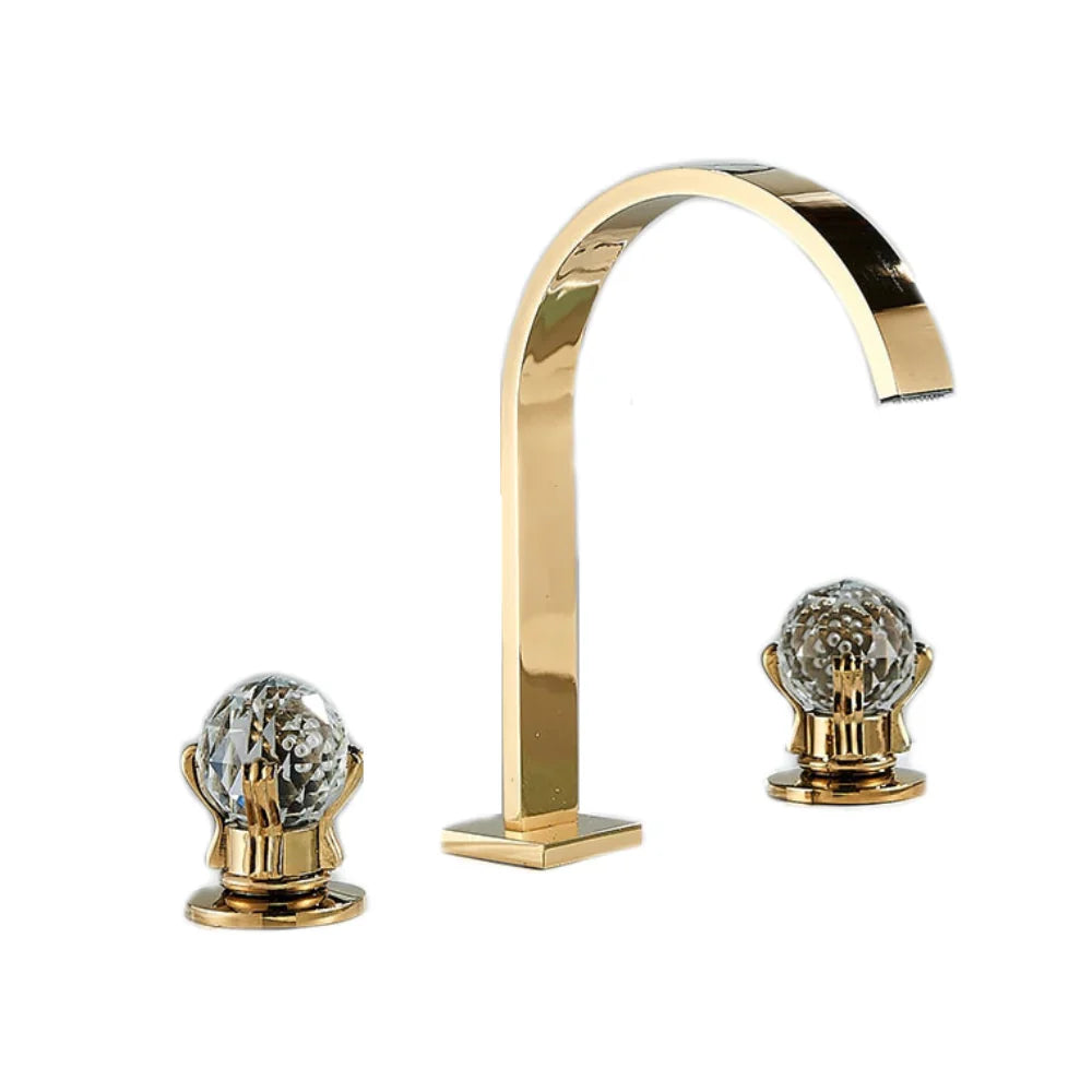 Robinet salle de bain lavabo poignées déportées chics - Doré - Laiton