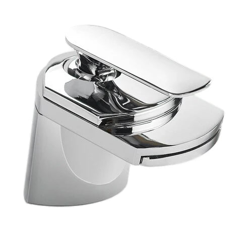 Robinet lavabo salle de bain large design cascade - Argenté