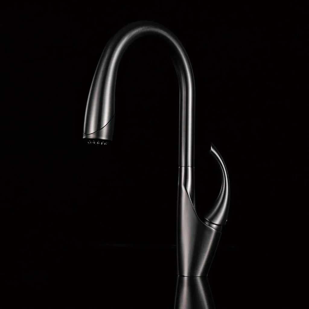 Robinet évier cuisine design moderne flexible douchette - Argenté - Laiton