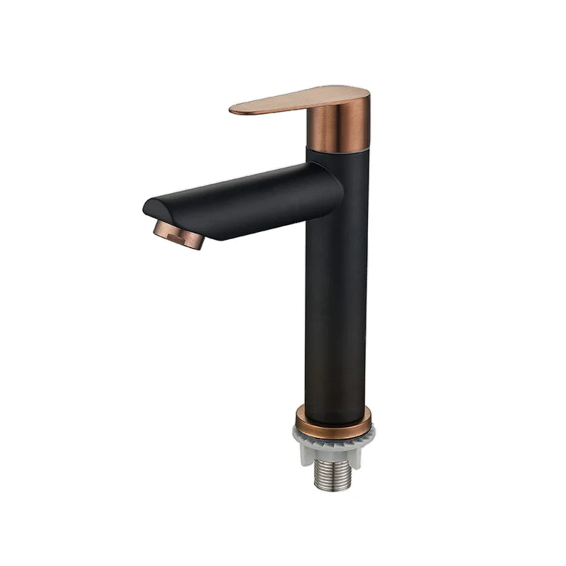 Robinet lavabo salle de bain mitigeur bicolore - Noir Doré rose