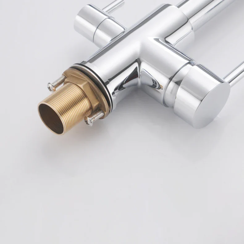 Robinet cuisine évier purificateur d’eau 3 voies - Argenté - Laiton