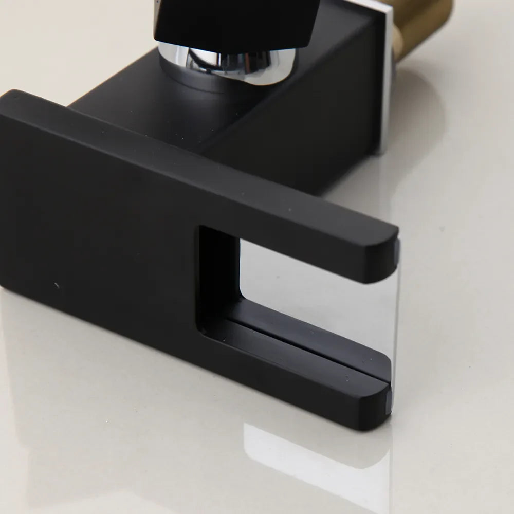 Robinet lavabo salle de bain design cascade led température - Noir