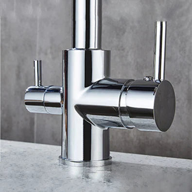 Robinet cuisine évier purificateur d’eau 3 voies - Argenté - Laiton
