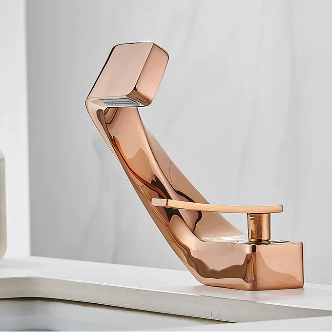 Robinet design incurvé cascade - Doré - Laiton