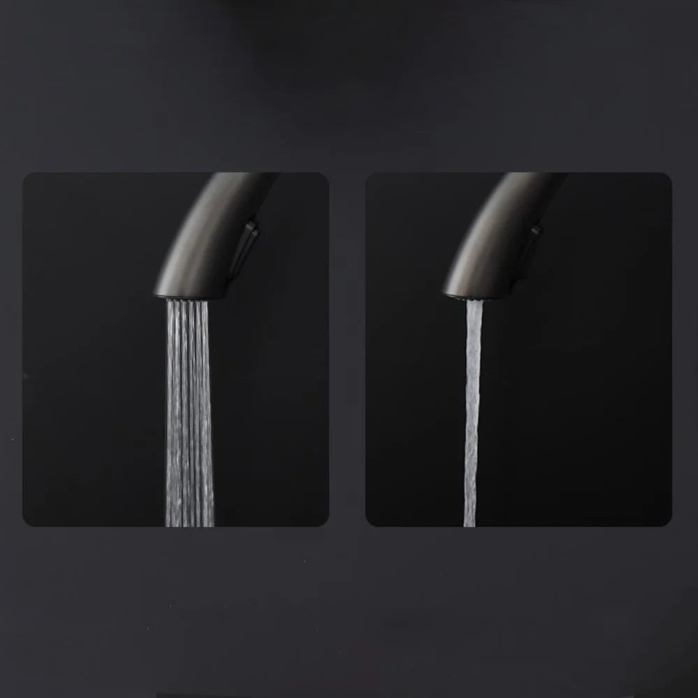 Robinet évier cuisine mitigeur design arrondi flexible douchette - Argenté