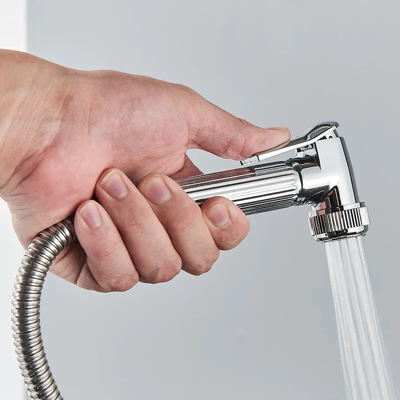 Robinet évier cuisine design mitigeur flexible douchette pistolet - Argenté - Laiton