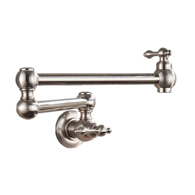 Robinet cuisine évier rabattable rétro mural encastrable - Argenté - Laiton