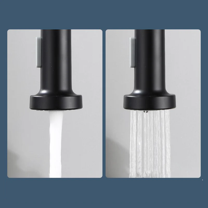 Robinet douchette cuisine évier - Noir mat - Laiton