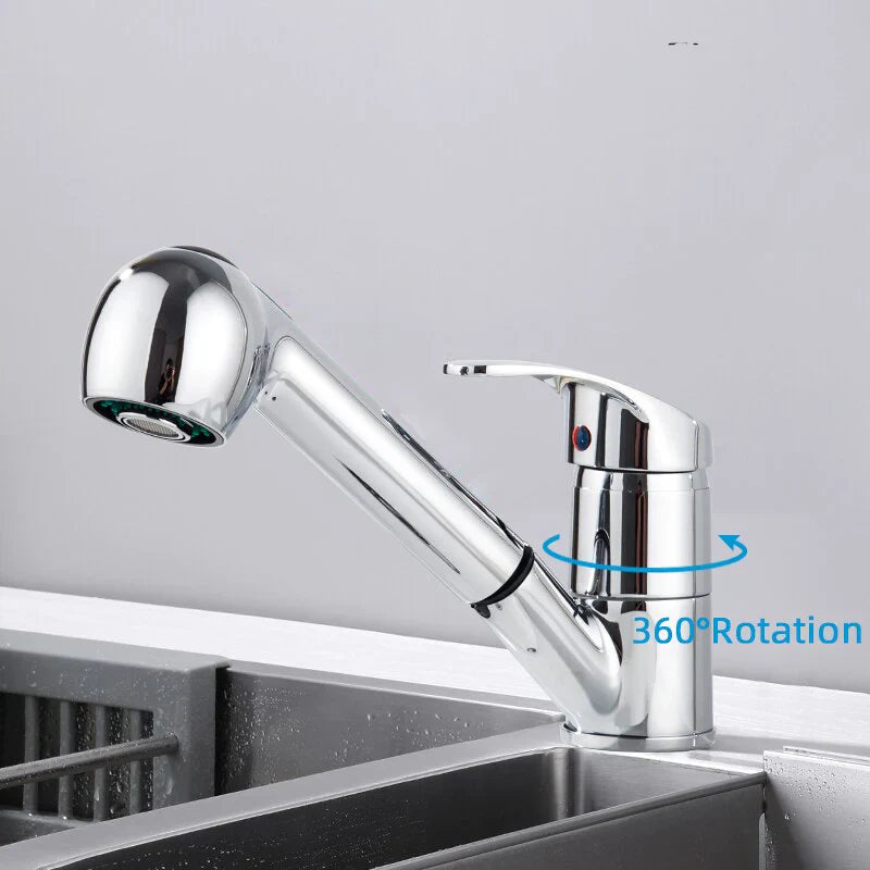 Robinet cuisine évier mitigeur flexible multijet - Argenté - Laiton