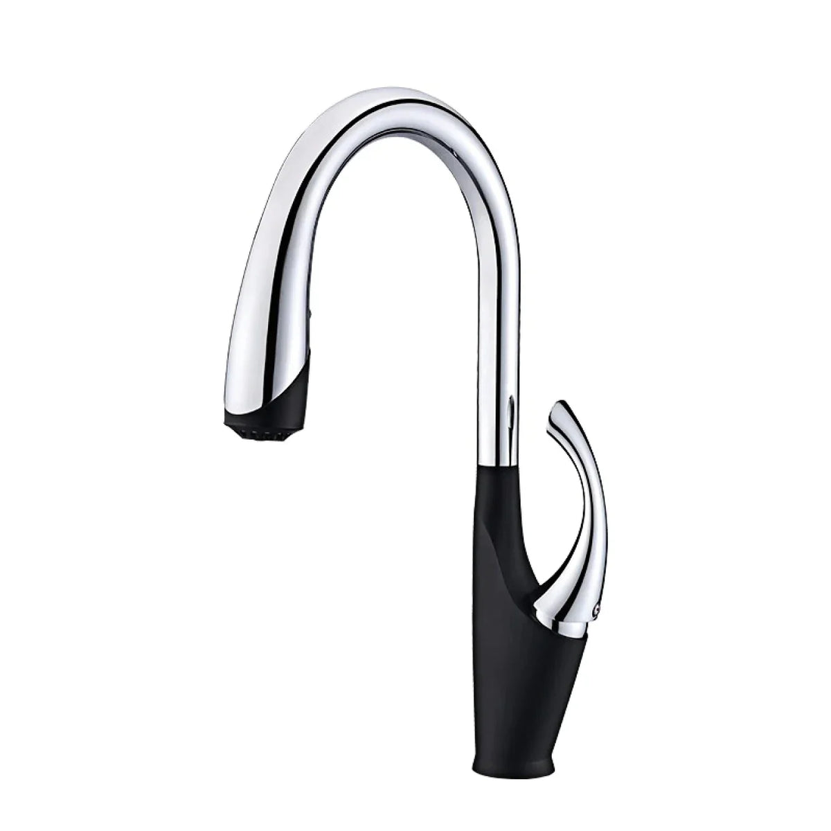 Robinet évier cuisine design moderne flexible douchette - Noir / Argenté - Laiton