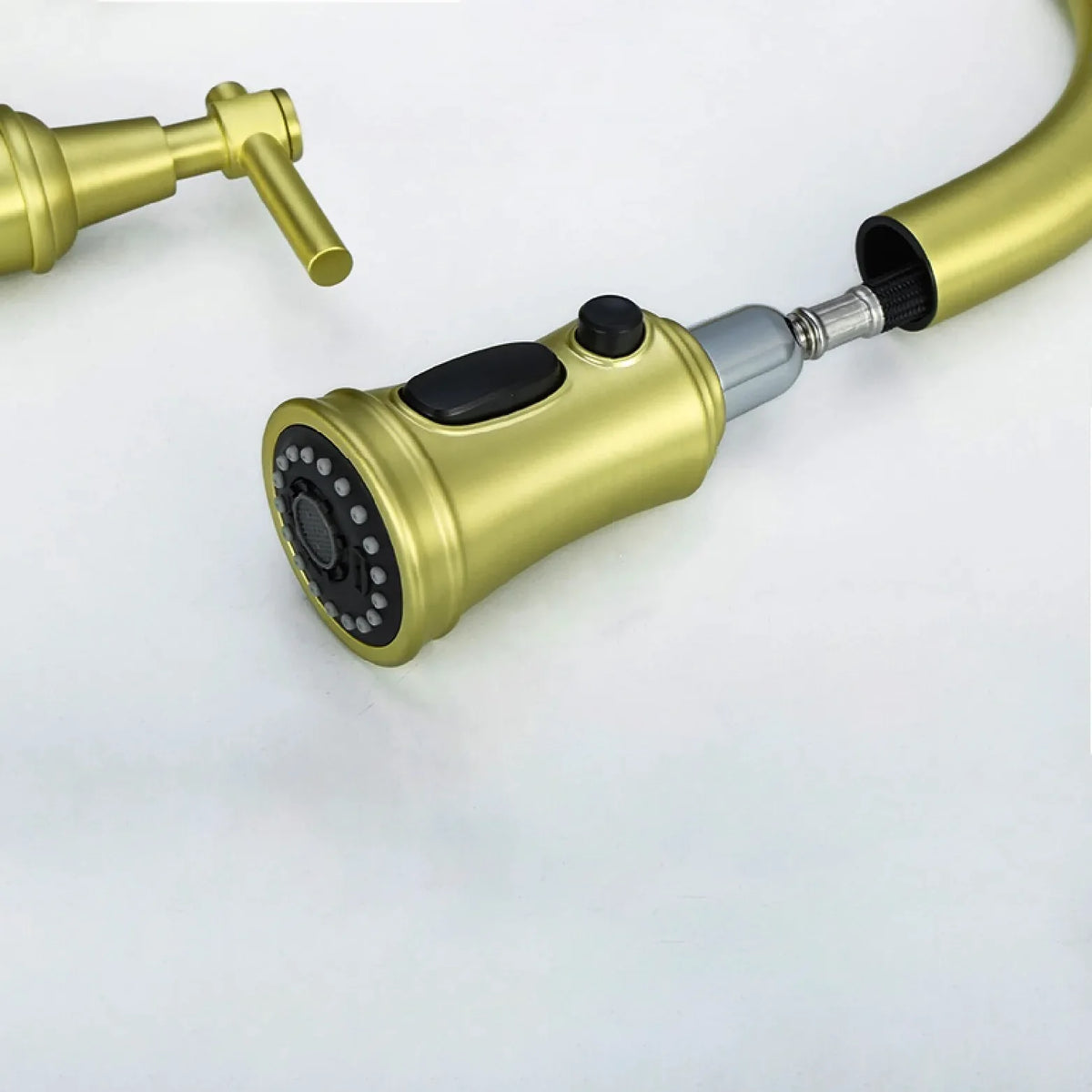 Robinet évier cuisine rétro flexible douchette - Doré - Laiton