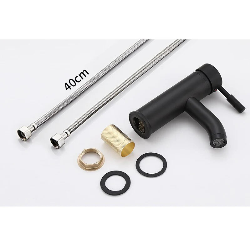 Robinet lavabo salle de bain minimaliste mitigeur - Noir mat