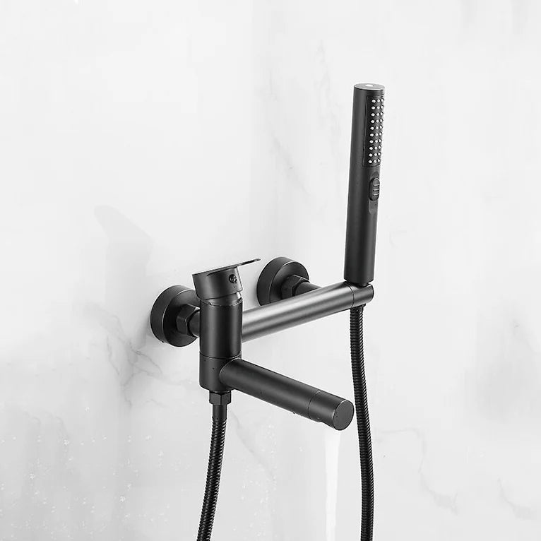 Robinet baignoire salle de bain design moderne douchette - Noir - Laiton